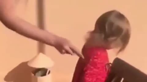 Little Girl Fails While Her Mother Try To Brush Her Hair