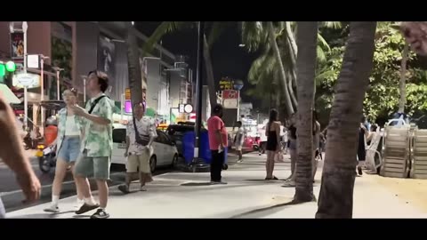Thailand, Pattaya. How is Thailand and Pattaya now. Beach road Pattaya with many of freelancers.