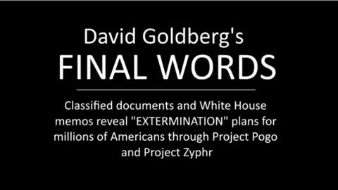 Final Words - David Goldberg