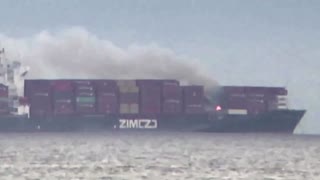 Cargo ship catches fire off Canadian coast