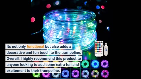 Watch Compete Review: Thrillzoo Trampoline Lights with Bluetooth Speaker, Disco Ball, Music. Sa...