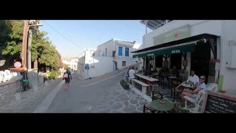 Cool travel film exploring scenic Greek town. Traveling Greek islands off the beaten path.