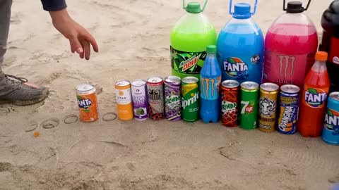 Giant Coca Cola & Big Monster,Chupa Chups, Mtn Dew, Fanta, Mirinda and Mentos soda mix Underground9