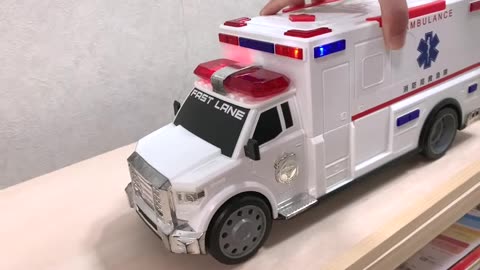 Ambulance runs in an emergency Cartoon Kids