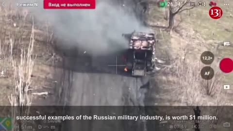 Ukrainian drone destroys Russian Kamaz-63968 Typhoon-K armored vehicle worth $1m