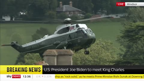 President Biden Arrives At Windsor Castle For Climate Change Discussion With Eco-King Charlie