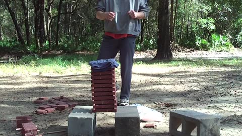 Breaking Brick Pavers With Axe Kick