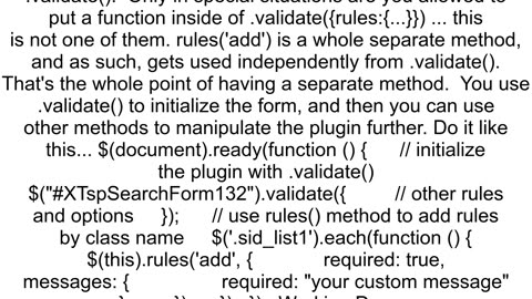 jQuery Validate plugin does not work with rules39add39 method