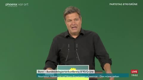 Rede von Bundeswirtschaftsminister Robert Habeck auf dem Parteitag von B'90/Grüne am 14.10.22