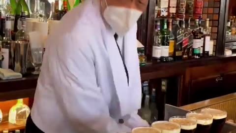 Bartender Makes 9 Irish Coffees at ONCE ☘️
