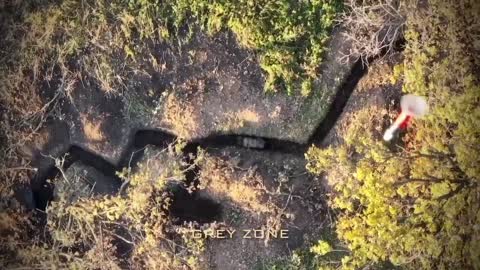 Dropping ammunition from the copter on the head of Ukrainian soldier.