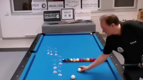 Compilation of Artistic Pool Player Making Amazing Trick Shots on Pool Table