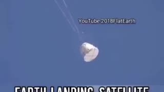 Earth landing satellite from space