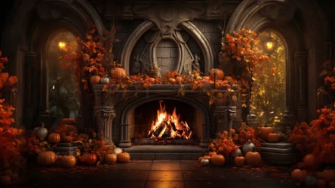 Enchanted Autumn, crackling fire, nature sounds