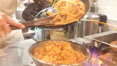 Flying omelet rice - Amazing skill - Japanese street food