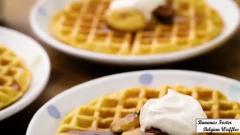 How to Make Bananas Foster Belgian Waffles Breakfast Recipes