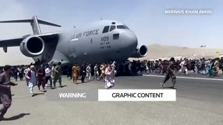 Afghans desperate to flee Kabul fall from plane