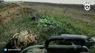 Belarusian volunteer 'Volat' battalion fires anti-tank missiles at a Russian observation point