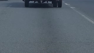 Truck Driving While Missing Dually Tire