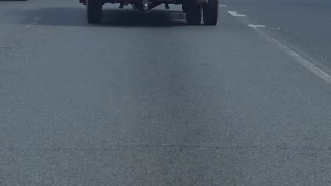 Truck Driving While Missing Dually Tire