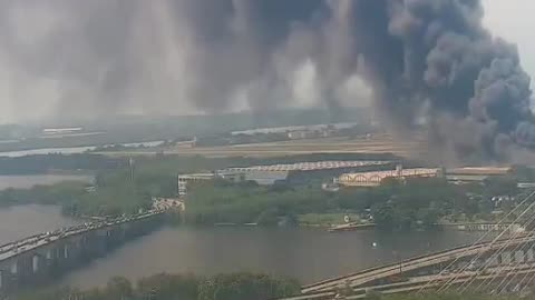 Fire hits cargo terminal at Galeão Airport in Rio de Janeiro