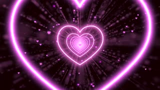 308. Neon Tunnel Background Video💗Love Heart Heart