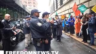 At least 120 climate protesters arrested after blocking the Federal Reserve Building. NY