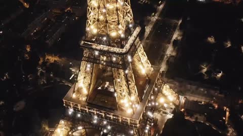 Drone Captures The Eiffel Tower's Dramatic Night Lighting | An Unbeatable View of the City of Lights