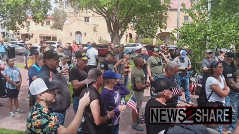 ARMED citizens in New Mexico protest their governor's illegal order to suspend the Second Amendment.