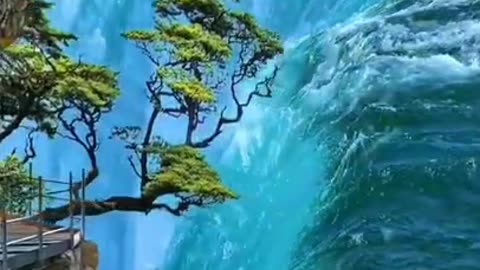Beautiful nature and waterfall