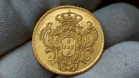 Linda peça de Ouro de 1791 de 6.400 Reis - Vale 8.000 Reais.