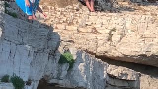 Cliff jumping fail