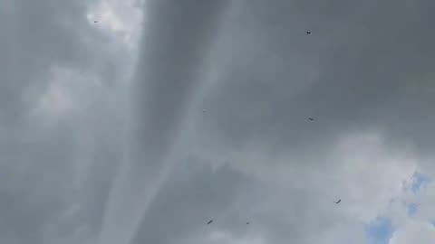 Tornado forming with debris in the air Westmoreland Kansas 4-30-2024