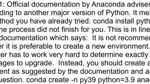 How to update Python in Anaconda base environment