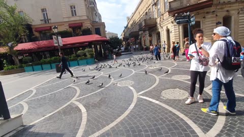 Baku Azerbaijan people are walking