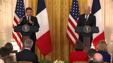 Biden holds a joint press conference with Macron