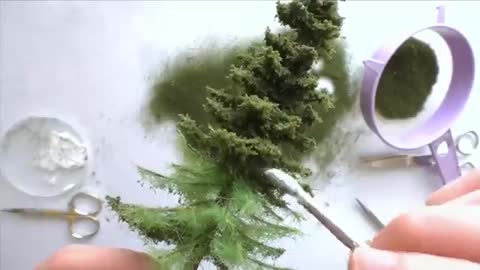 How to make a miniature Christmas Winter Tree