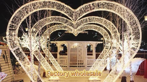 White Heart shape Arch aisle, motif light decoration. #Heart #Lights #LED #motif