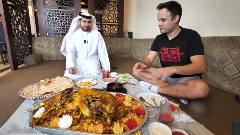 EXTREME Food in Dubai - GIANT Yemeni GOAT PLATTER COOKING!!! The cooking process is amazing!!.mp4