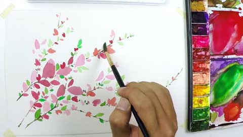 How to Paint Cherry Blossoms (Simple, Beginner)