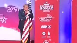 Donald Trump hug American flag!