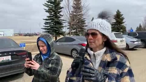 Cody and Selena of Canada freedom central and a Canadian truck convoy find Justin Trudeau crawling out from under a rock in Edmonton. April 12 2022