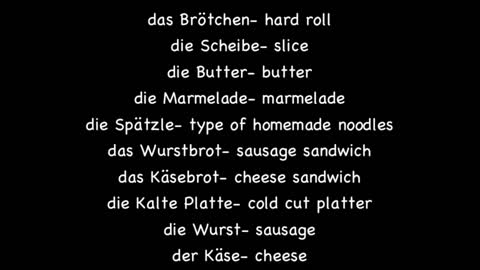 Deutscher Essen-Wortschatz #1 (German Food Vocabulary #1) - Deutsch lernen