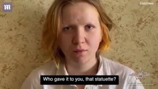 Statue assassin' Russian woman who 'killed military blogger Vladen Tatarsky by giving him booby trapped sculpture' pleads her innocence as she is filmed being interrogated while chained to a radiator