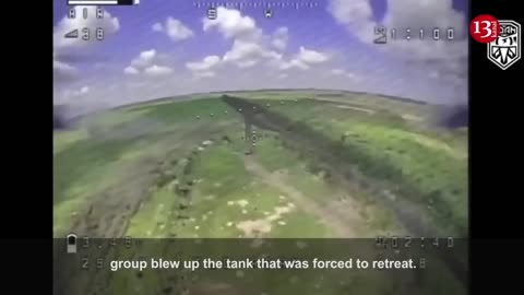 The Russian tanks that tried to attack were burned by a drone shot and then tried to retreat