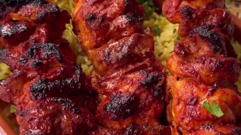 "Crispy Perfection: Indulge in Air Fryer Tandoori Chicken Kebabs & Scrumptious Rice Delight"