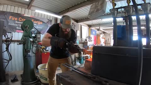 Bowie Knife Build Ball Bearing Canister San Mai Damascus Forge Welded Blacksmithing Knifemaking