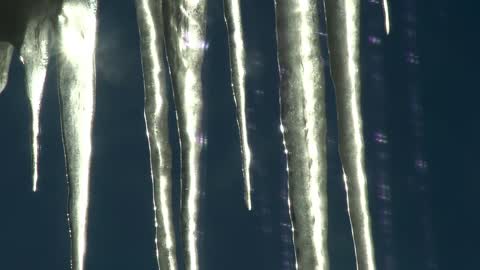 Icicles and Sun Time Lapse (Free to Use HD Stock Video Footage)