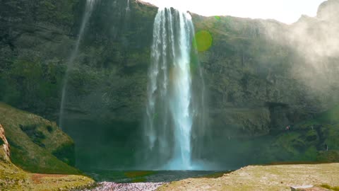 beautiful relaxing music waterfall islandia