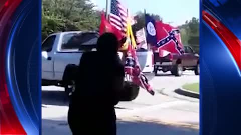 Raw Video of Confederate Flag Rally, Birthday Party Attendees Clashing